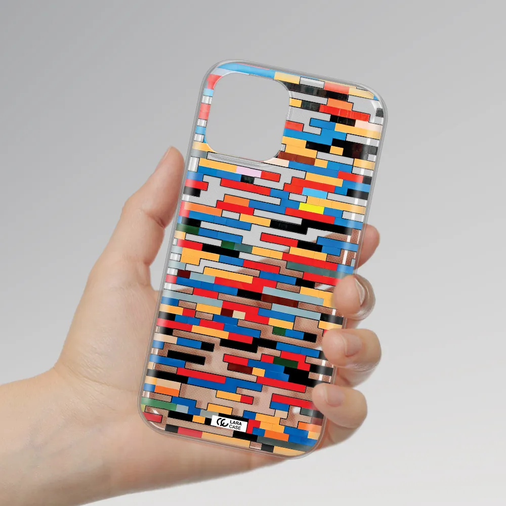 a colorful rectangular pattern on a white surface Apple iPhone 12 pro Clear TPU Case