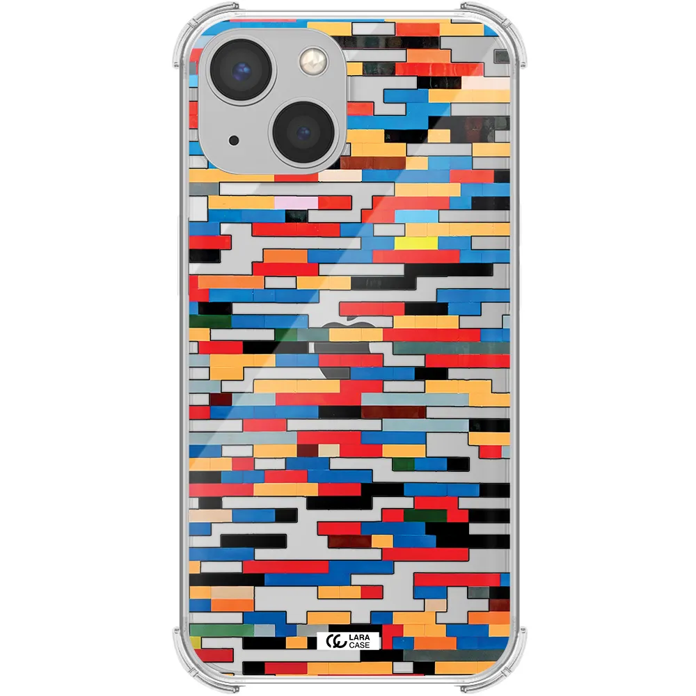 a colorful rectangular pattern on a white surface Apple iPhone 13 mini Clear PC Case