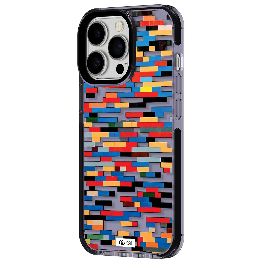 a colorful rectangular pattern on a white surface Apple iPhone 13 Pro impact Lilac Case