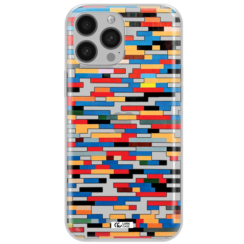 a colorful rectangular pattern on a white surface Apple iPhone 13 Pro Max Clear TPU Case