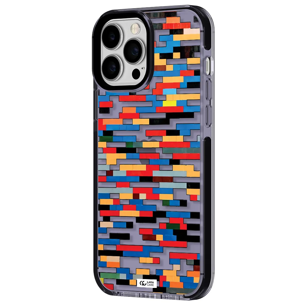 a colorful rectangular pattern on a white surface Apple iPhone 13 Pro Max impact Lilac Case