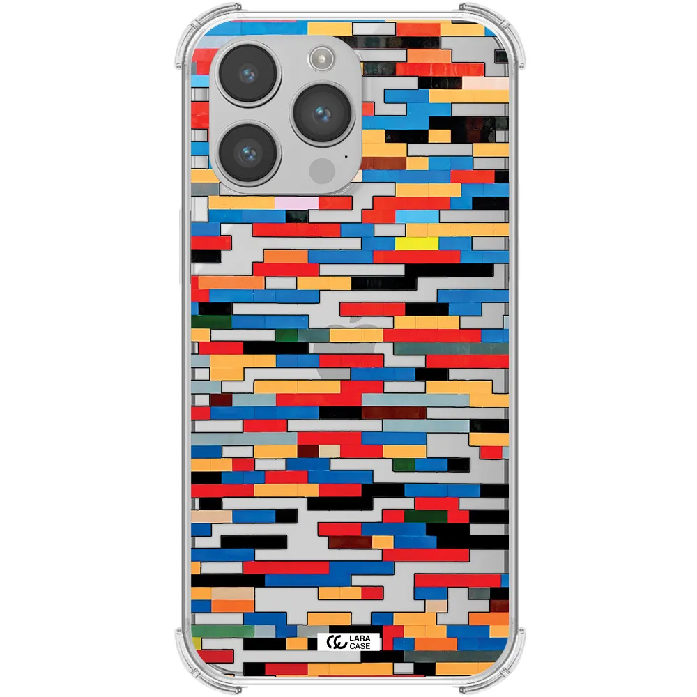 a colorful rectangular pattern on a white surface Apple iPhone 14 pro Clear PC Case