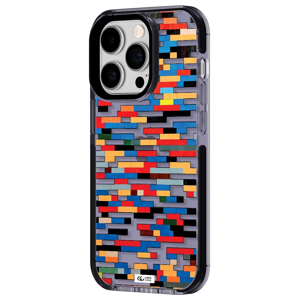 a colorful rectangular pattern on a white surface Apple iPhone 14 pro impact Lilac Case