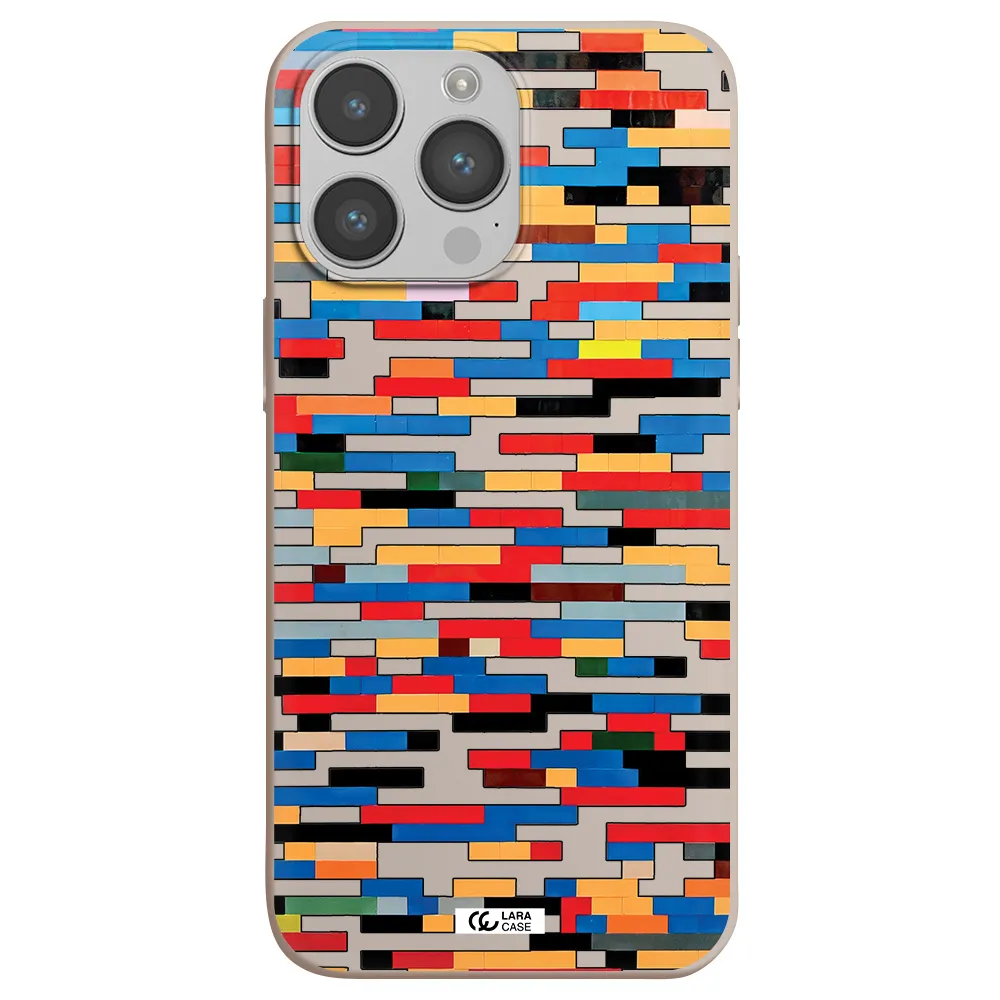 a colorful rectangular pattern on a white surface Apple iPhone 14 pro max Silicone Stone Case