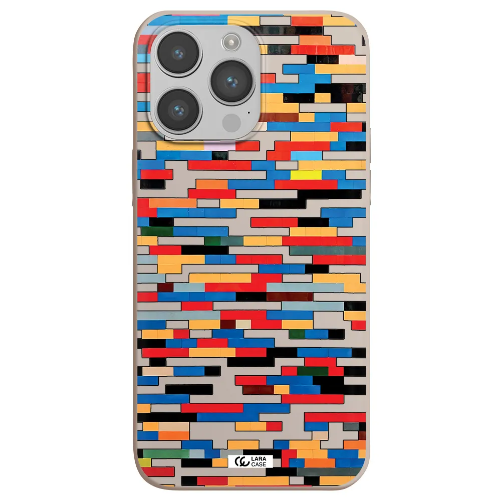 a colorful rectangular pattern on a white surface Apple iPhone 14 pro Silicone Stone Case