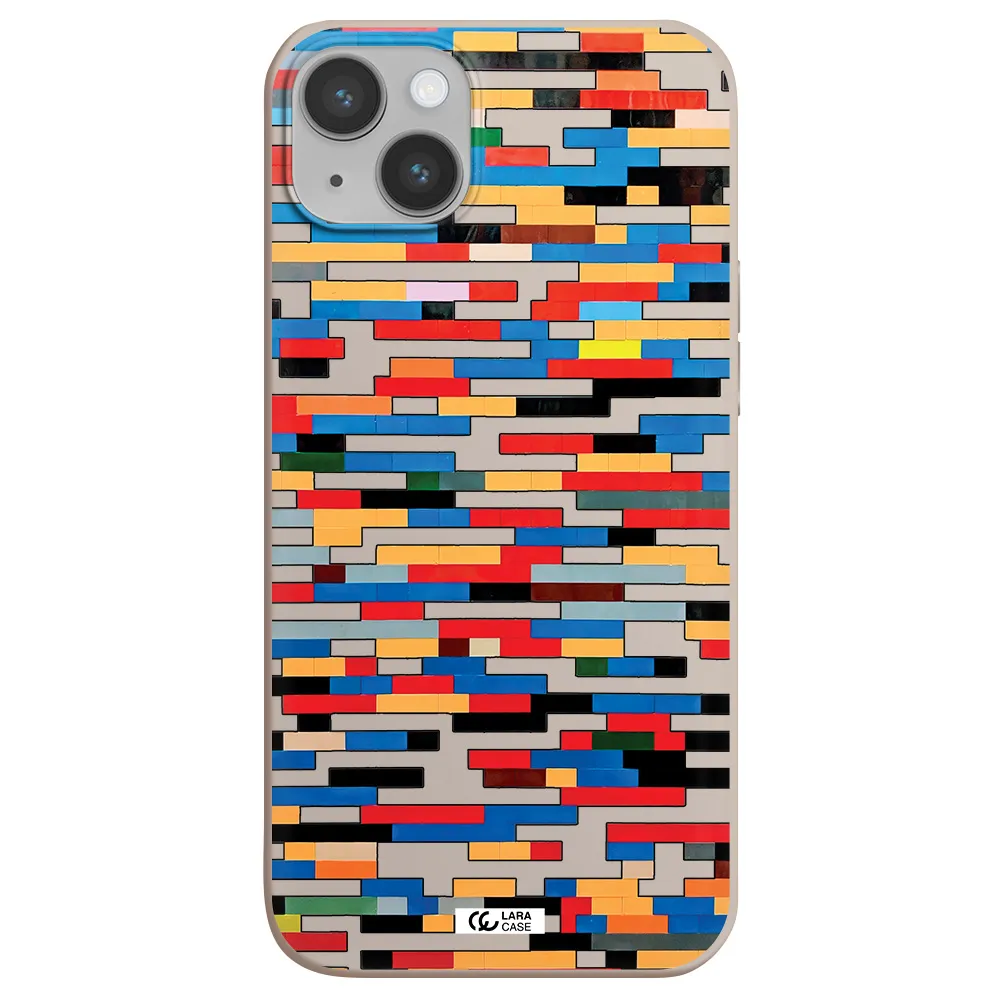 a colorful rectangular pattern on a white surface Apple iPhone 14 Silicone Stone Case