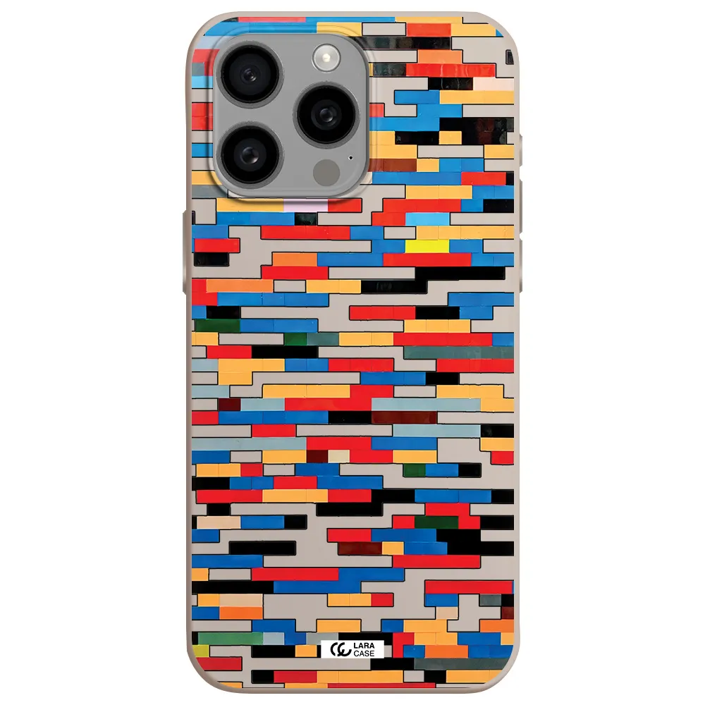 a colorful rectangular pattern on a white surface Apple Iphone 15 Pro max Silicone Stone Case
