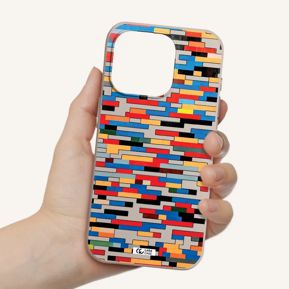 A Colorful Rectangular Pattern On A White Surface Apple Iphone 15 Pro Silicone Stone Case