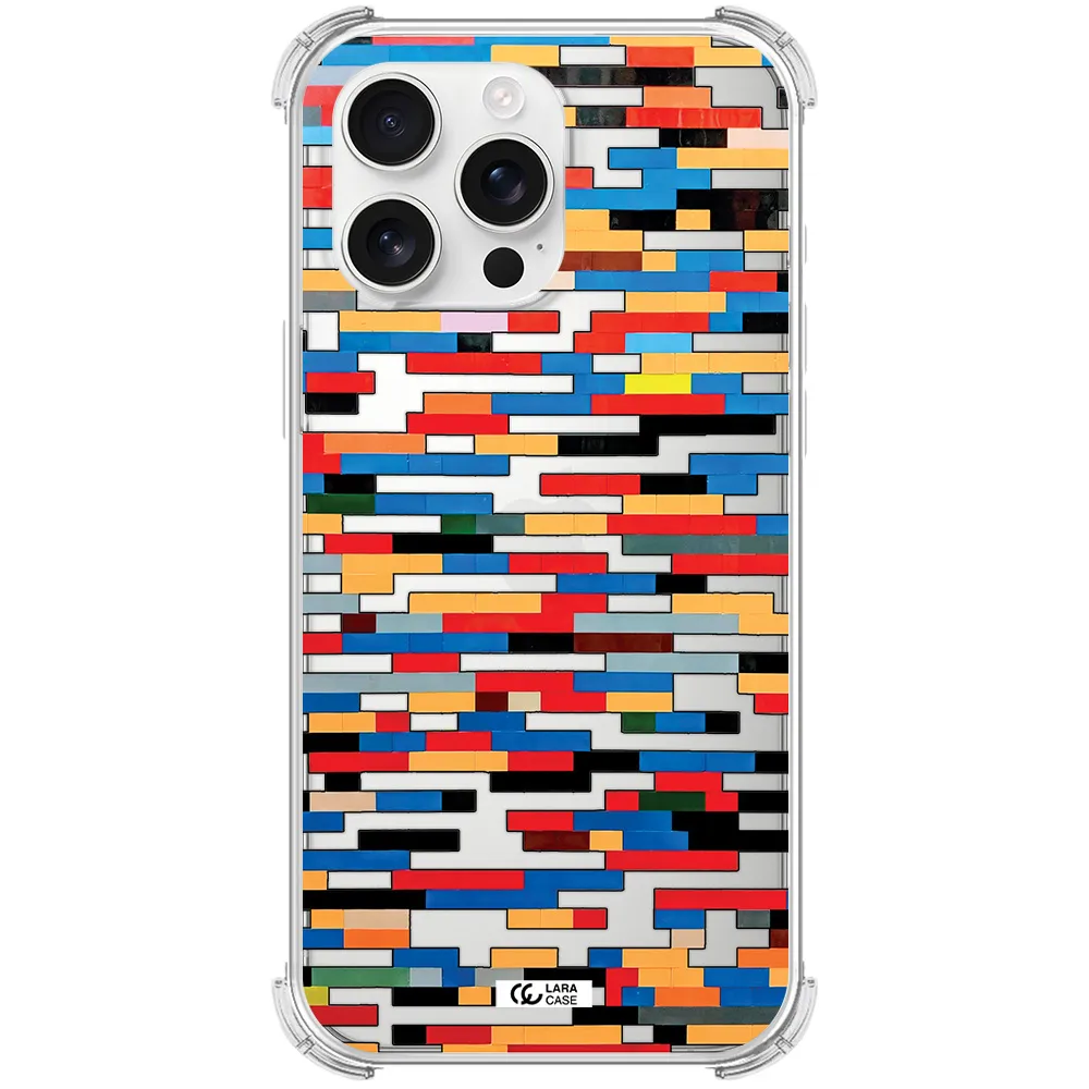 A Colorful Rectangular Pattern On A White Surface Apple Iphone 16 Pro Max Clear Pc Case