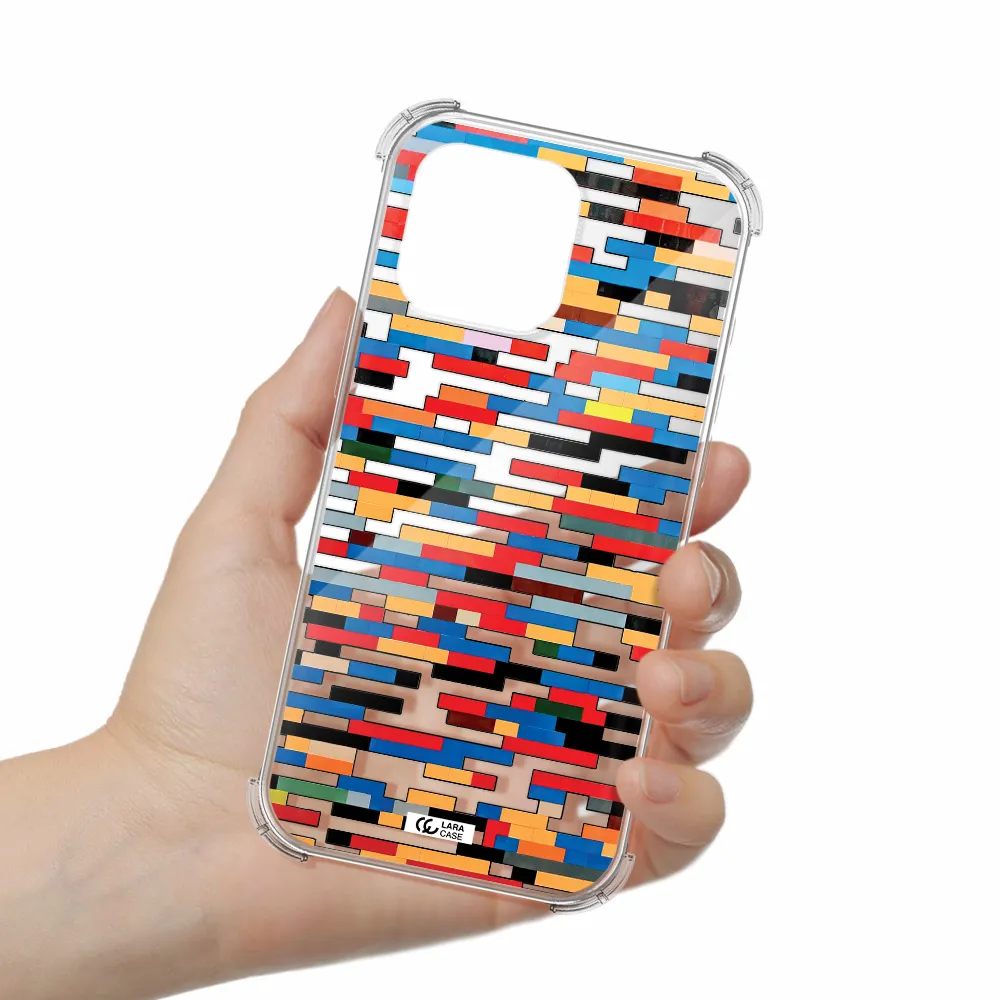 A Colorful Rectangular Pattern On A White Surface Apple Iphone 16 Pro Max Clear Pc Case