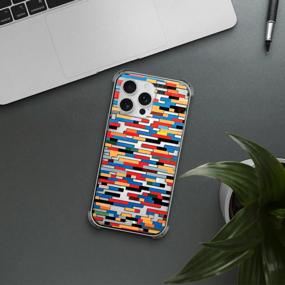 A Colorful Rectangular Pattern On A White Surface Apple Iphone 16 Pro Max Clear Pc Case