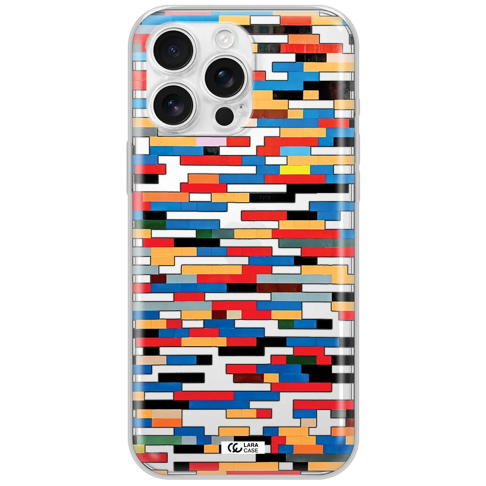A Colorful Rectangular Pattern On A White Surface Apple Iphone 16 Pro Max Clear Tpu Case