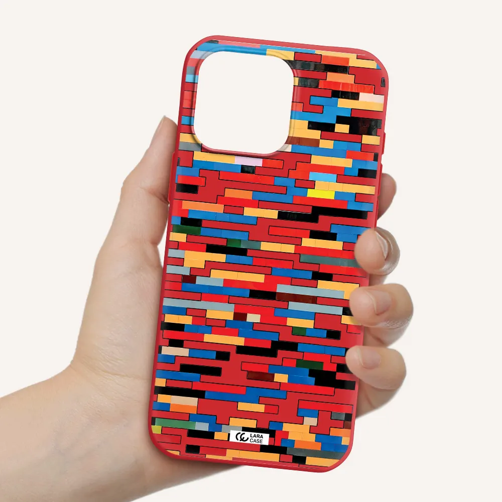 A Colorful Rectangular Pattern On A White Surface Apple Iphone 16 Pro Max Silicone Stone Case