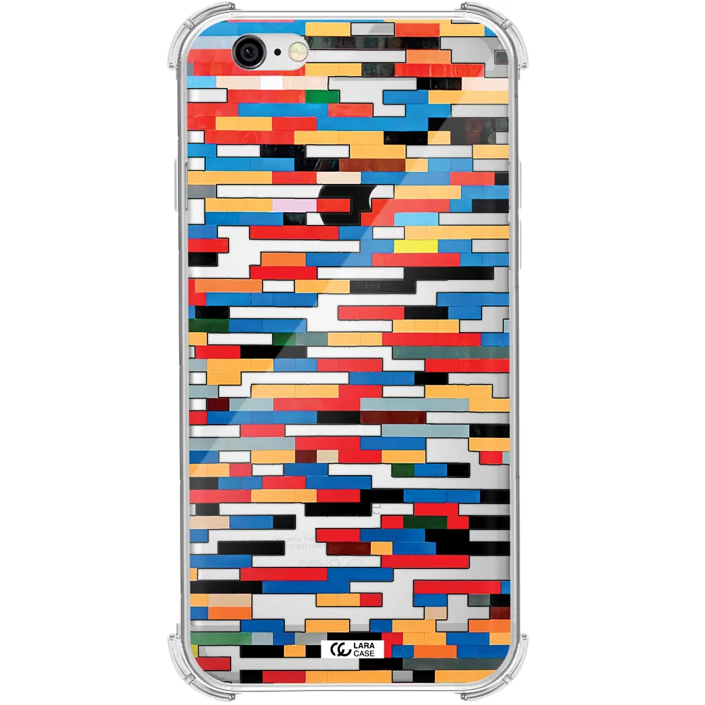 a colorful rectangular pattern on a white surface Apple iPhone 6 Clear PC Case