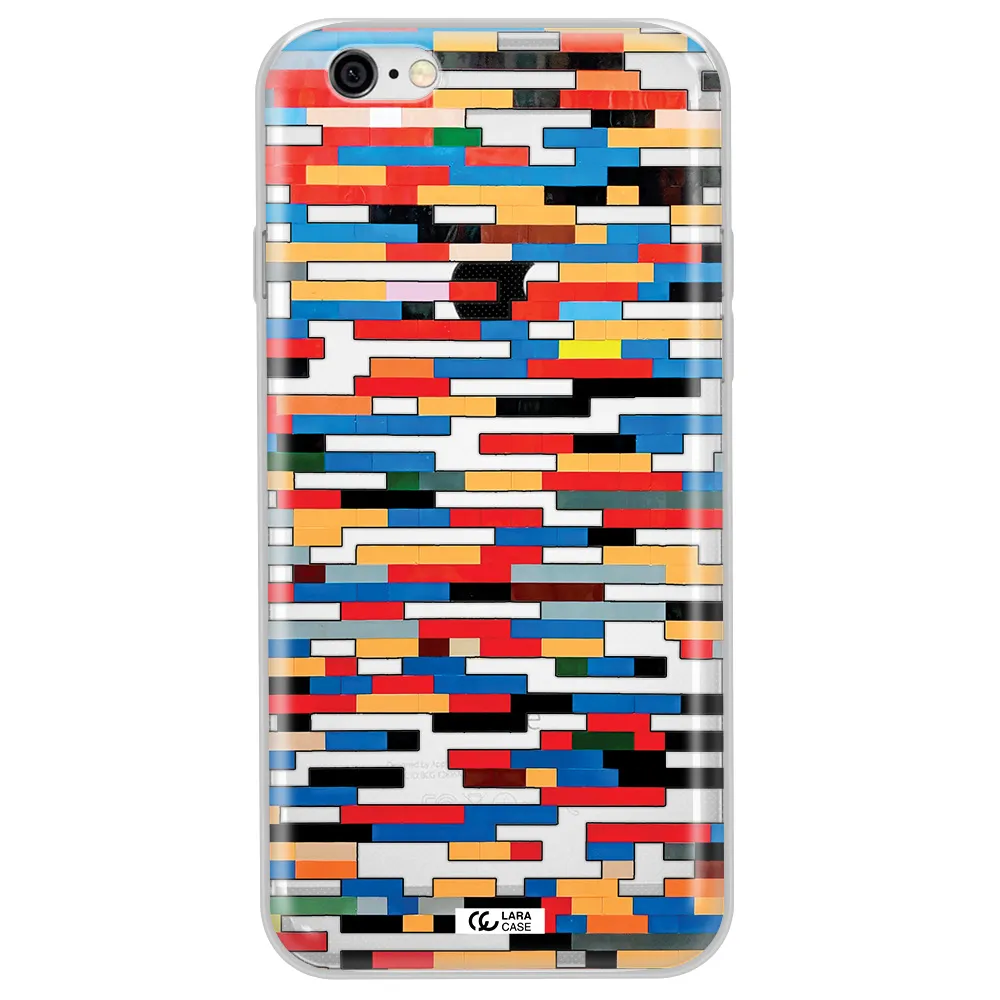 a colorful rectangular pattern on a white surface Apple iPhone 6 Clear TPU Case