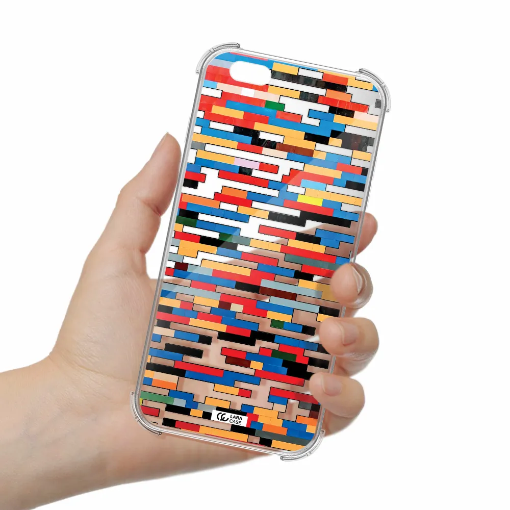 a colorful rectangular pattern on a white surface Apple iPhone 6 plus Clear PC Case