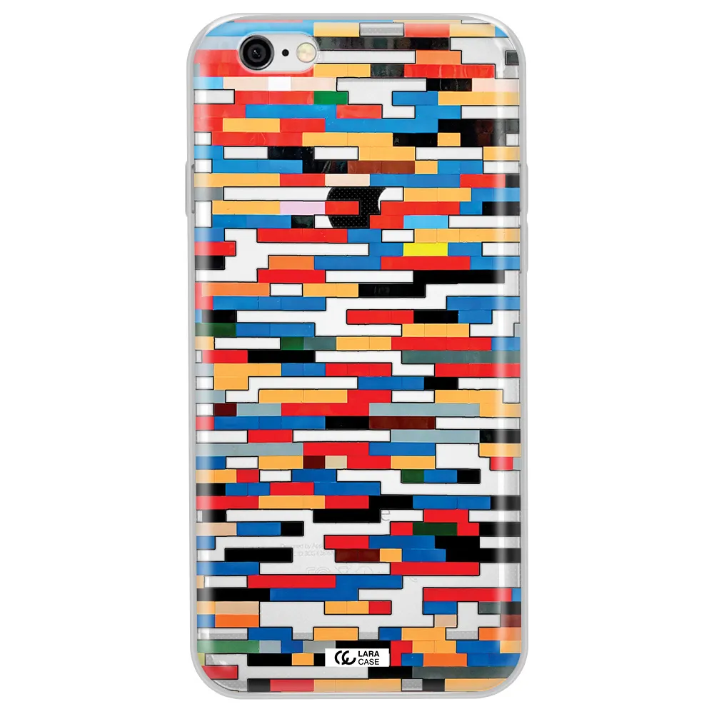 a colorful rectangular pattern on a white surface Apple iPhone 6 plus Clear TPU Case