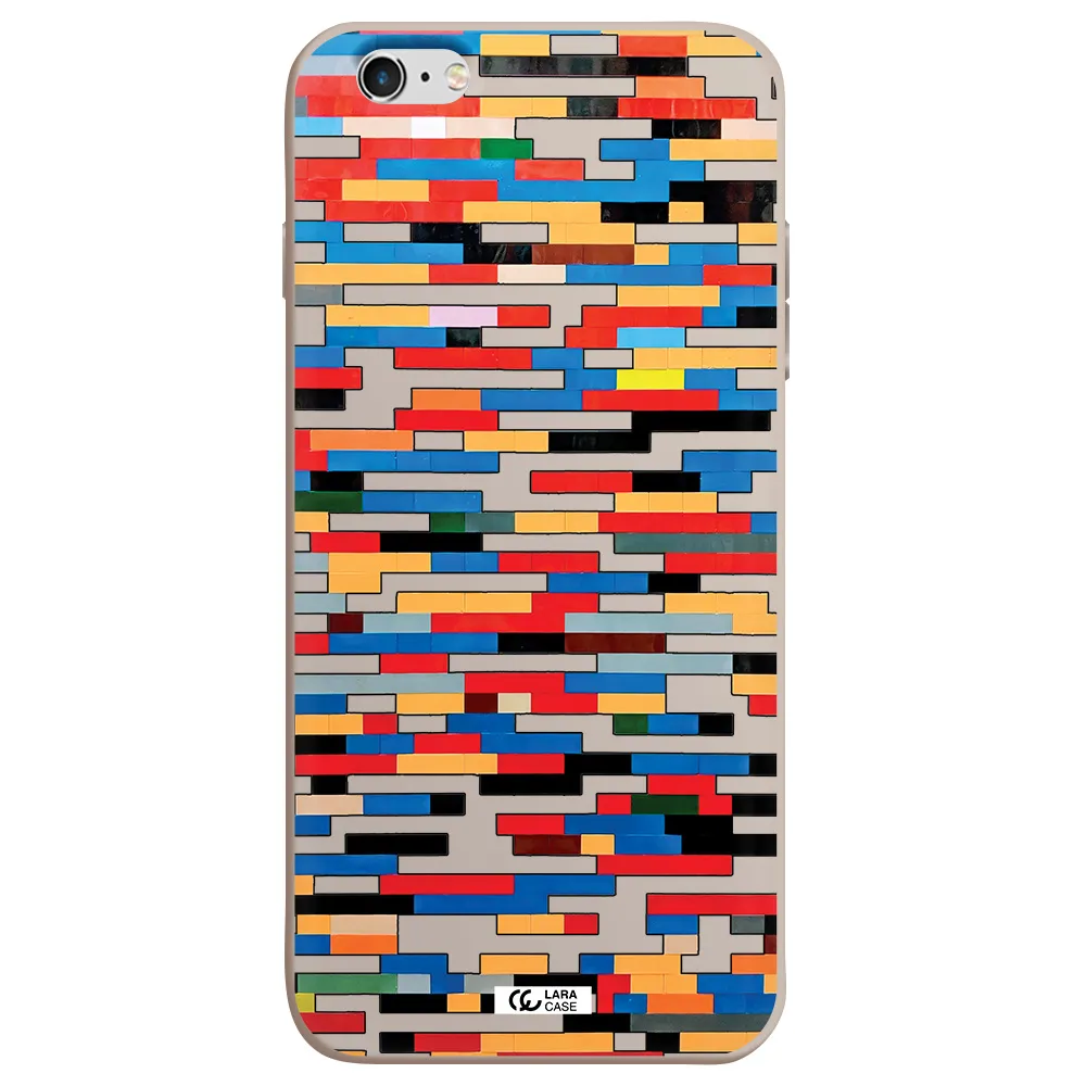 a colorful rectangular pattern on a white surface Apple iPhone 6 plus Silicone Stone Case