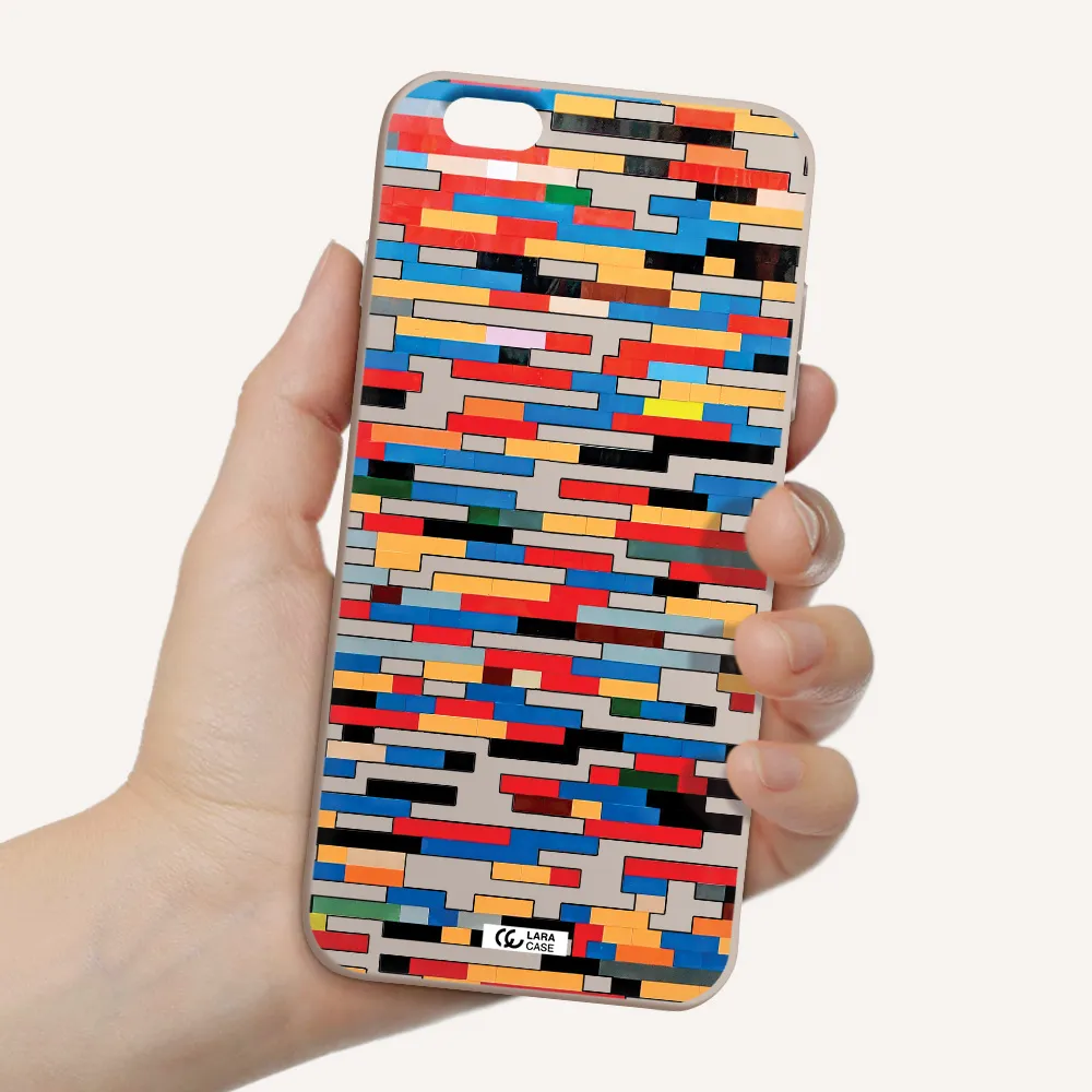 a colorful rectangular pattern on a white surface Apple iPhone 6 plus Silicone Stone Case