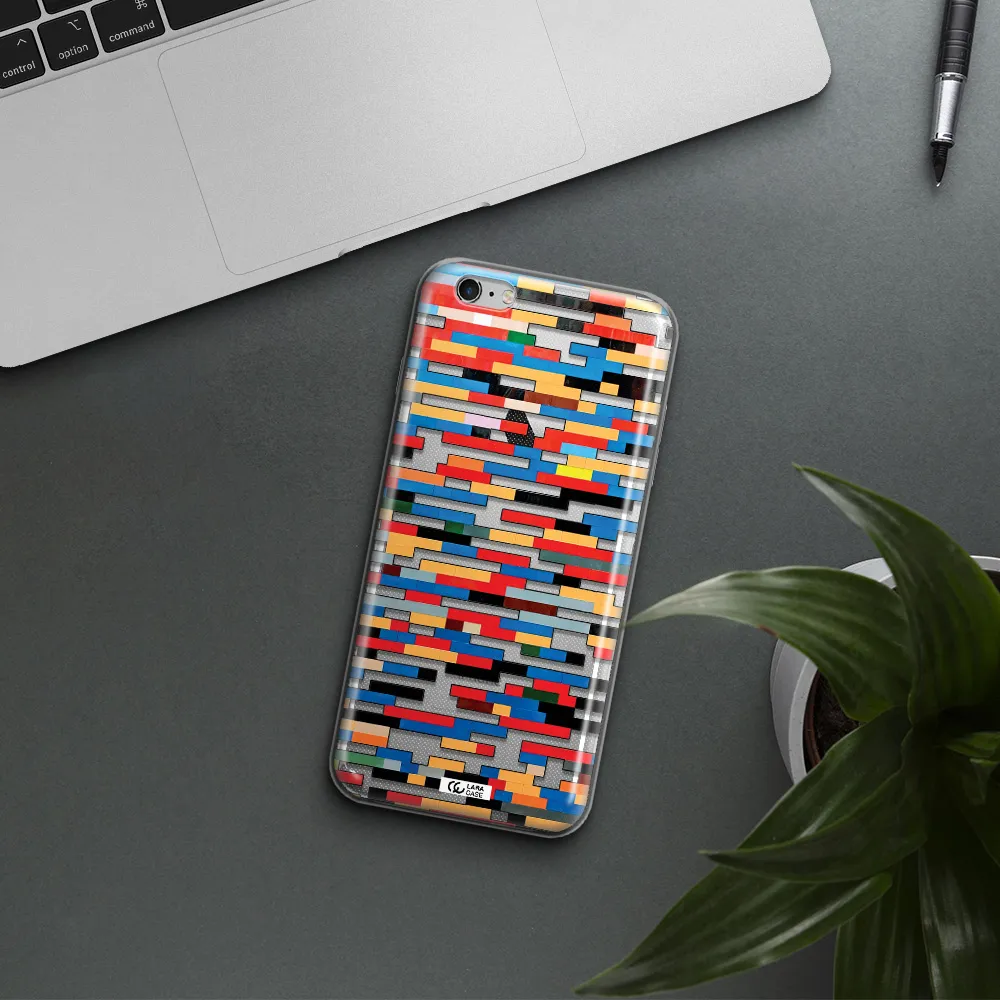 a colorful rectangular pattern on a white surface Apple iPhone 6 s plus Clear TPU Case