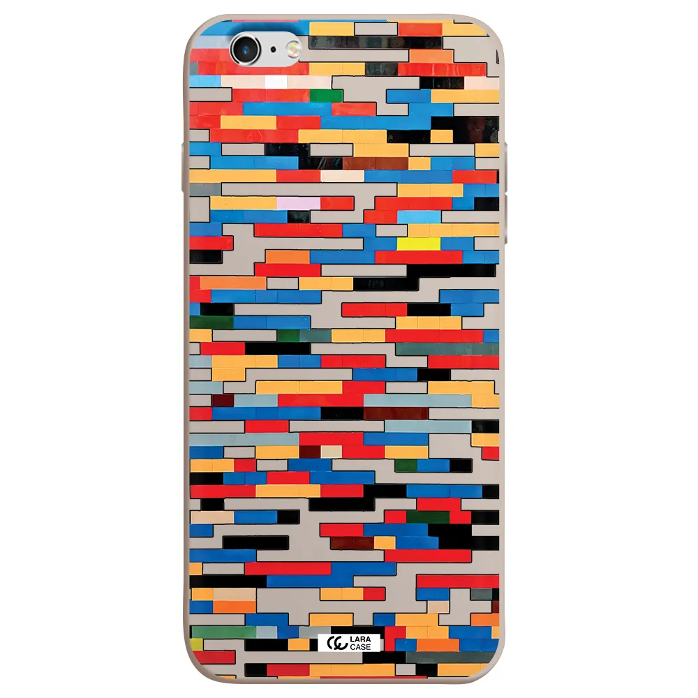 a colorful rectangular pattern on a white surface Apple iPhone 6 s plus Silicone Stone Case