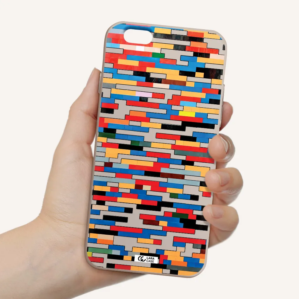 a colorful rectangular pattern on a white surface Apple iPhone 6 Silicone Stone Case