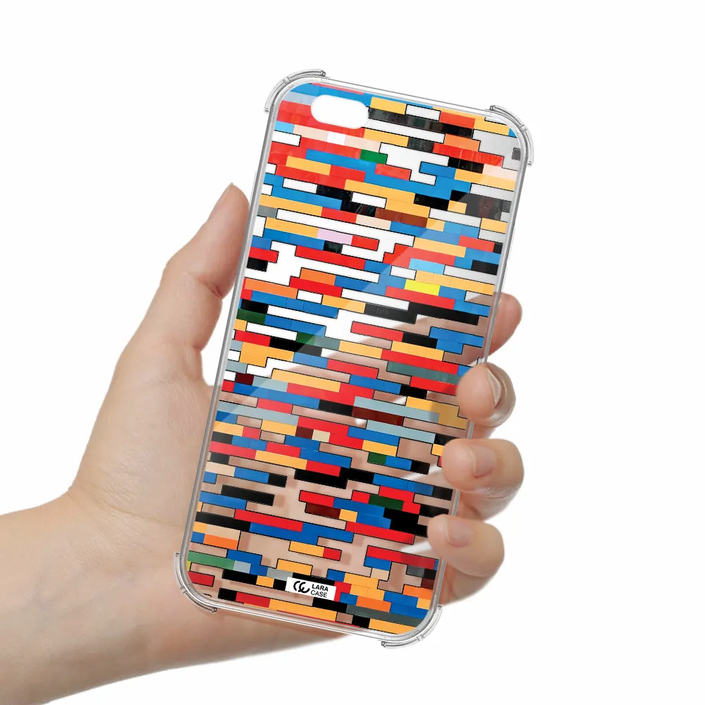 a colorful rectangular pattern on a white surface Apple iPhone 6S Clear PC Case