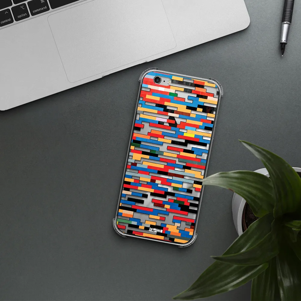 a colorful rectangular pattern on a white surface Apple iPhone 6S Clear PC Case