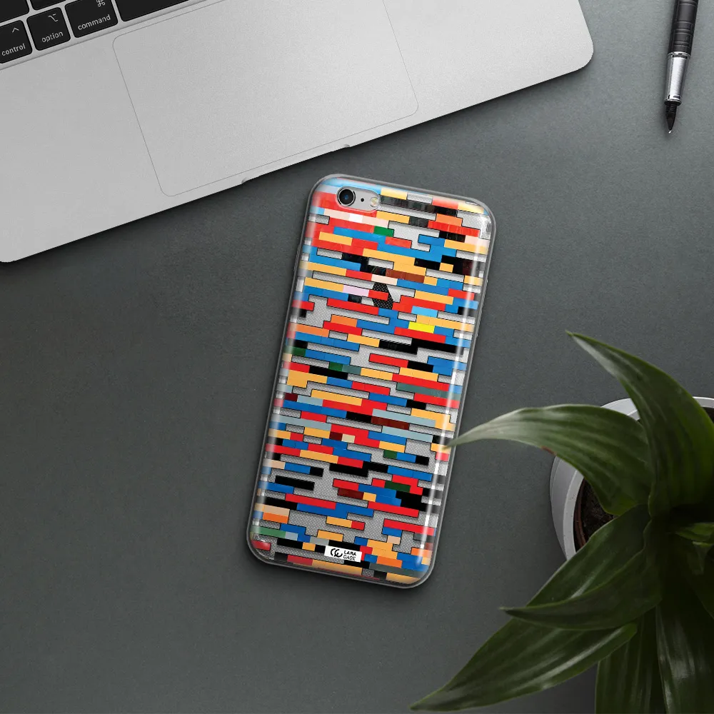 a colorful rectangular pattern on a white surface Apple iPhone 6S Clear TPU Case