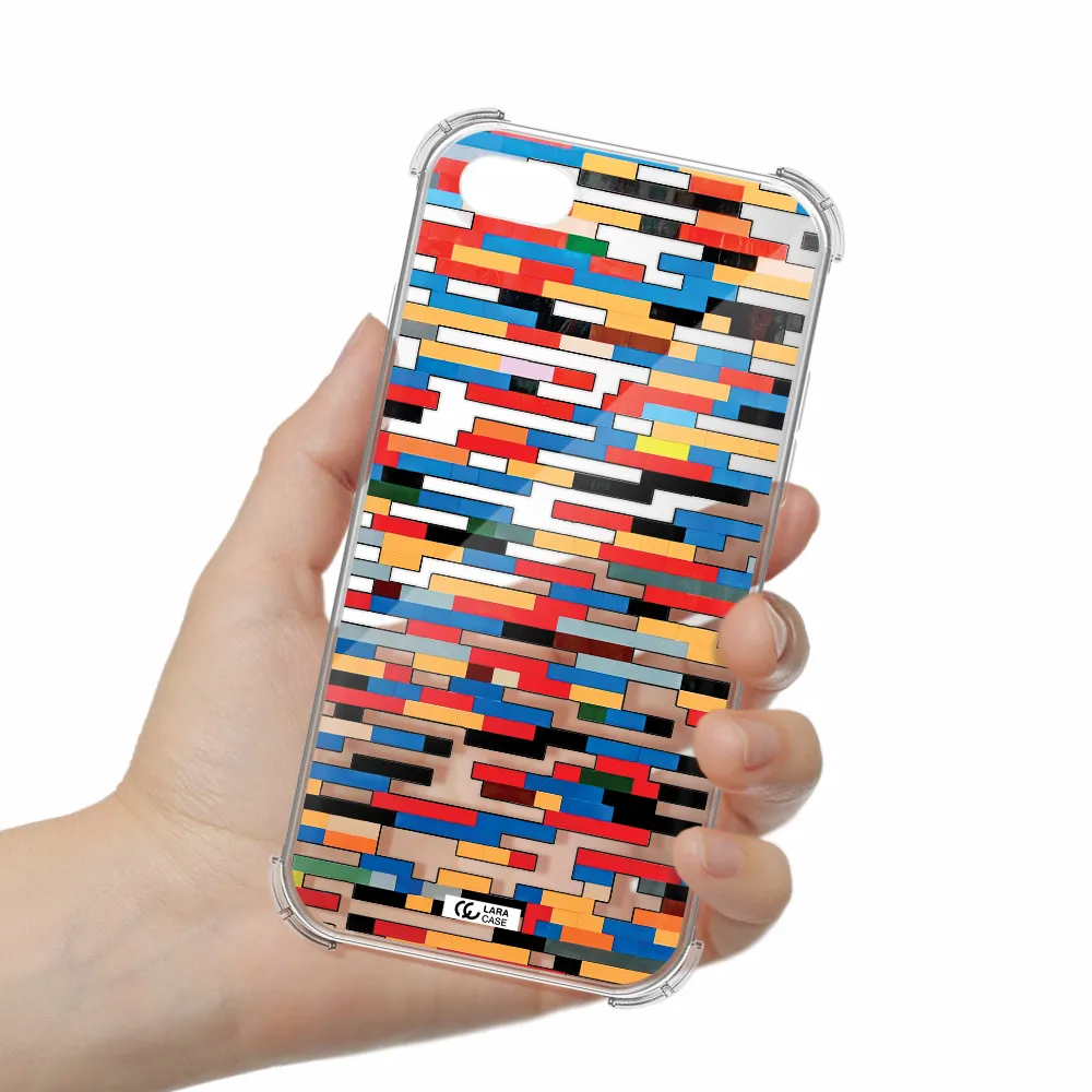 a colorful rectangular pattern on a white surface Apple iPhone 7 Clear PC Case