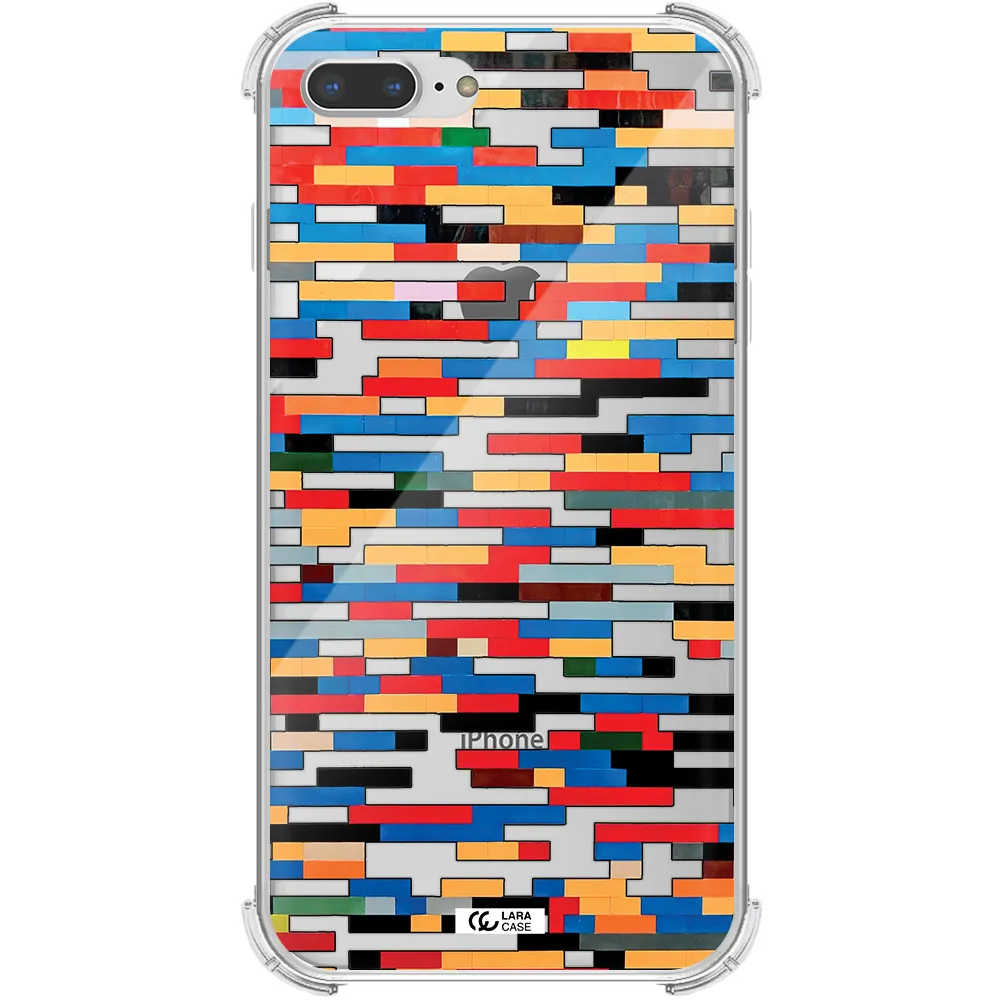 a colorful rectangular pattern on a white surface Apple iPhone 7 plus Clear PC Case