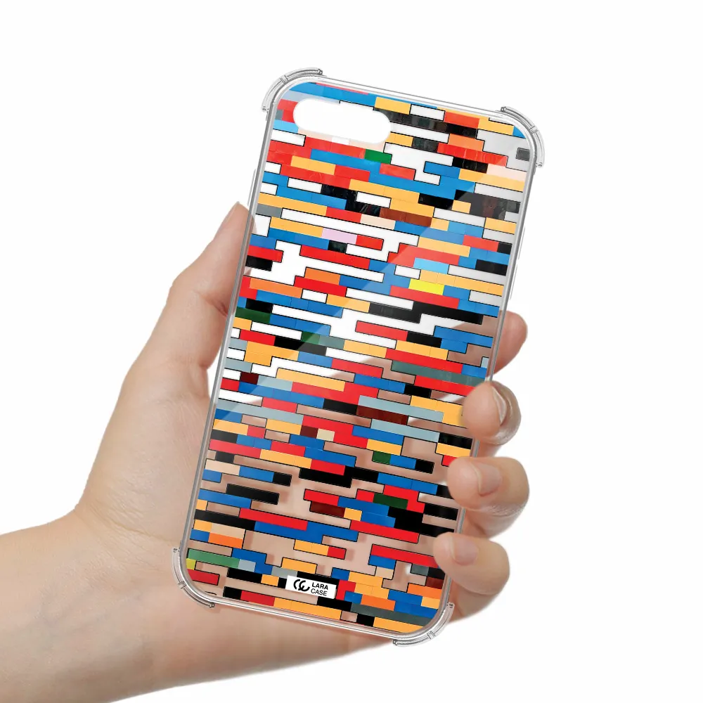 a colorful rectangular pattern on a white surface Apple iPhone 7 plus Clear PC Case