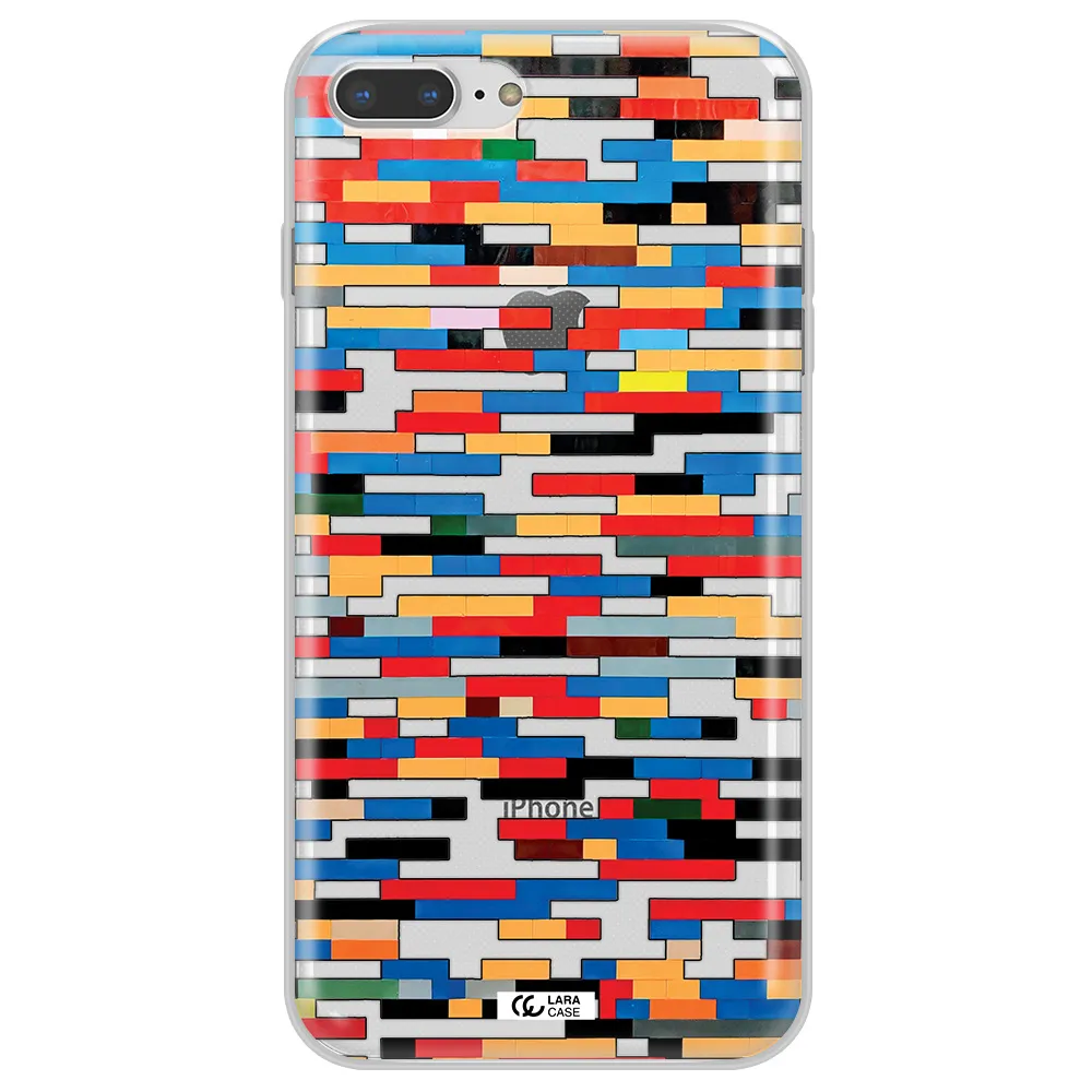 a colorful rectangular pattern on a white surface Apple iPhone 8 plus Clear TPU Case