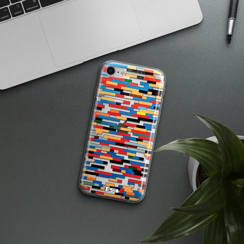 A Colorful Rectangular Pattern On A White Surface Apple Iphone Se 2020 Clear Tpu Case