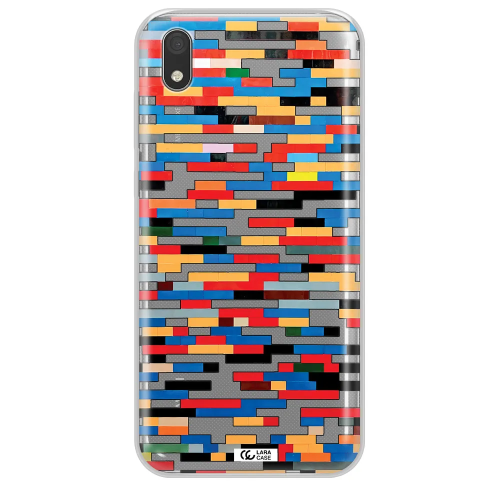 a colorful rectangular pattern on a white surface Huawei Honor 8S Clear TPU Case