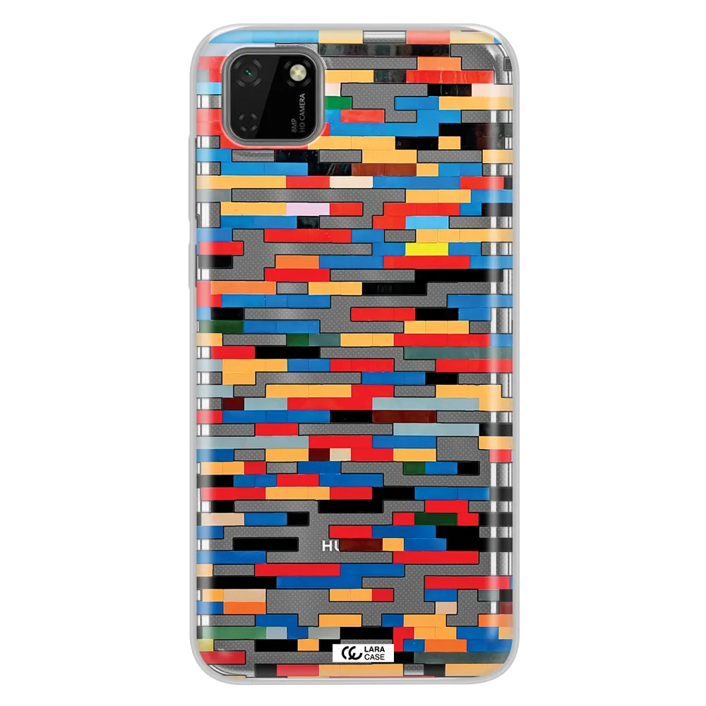 a colorful rectangular pattern on a white surface Huawei Honor 9S Clear TPU Case