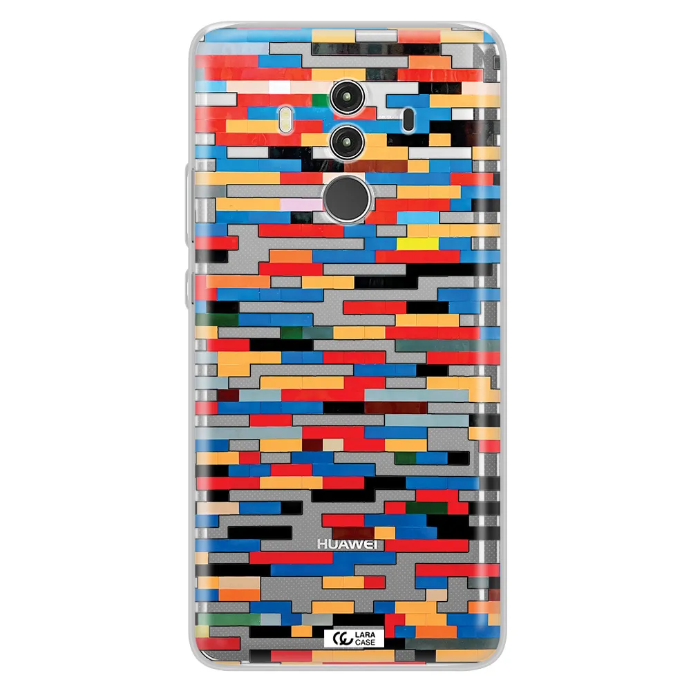 a colorful rectangular pattern on a white surface Huawei Mate 10 Clear TPU Case