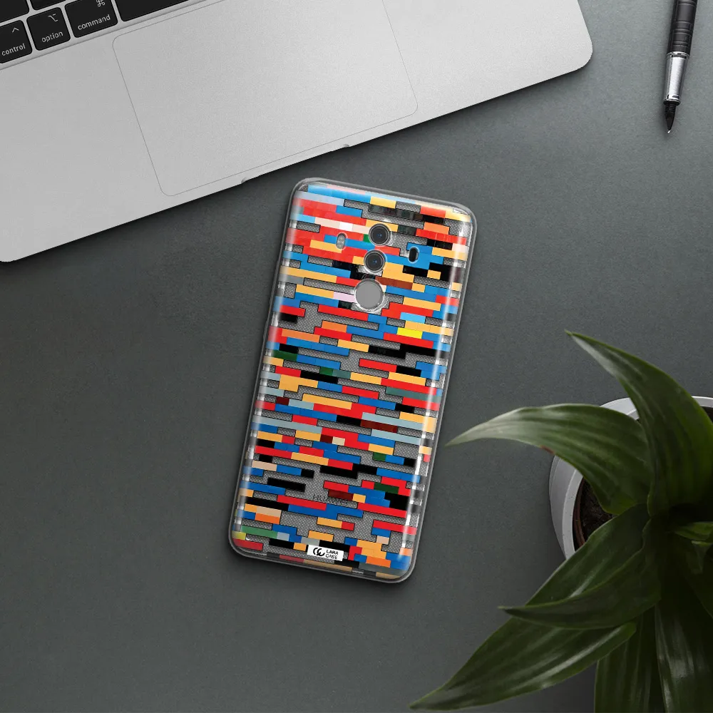 a colorful rectangular pattern on a white surface Huawei Mate 10 Pro Clear TPU Case