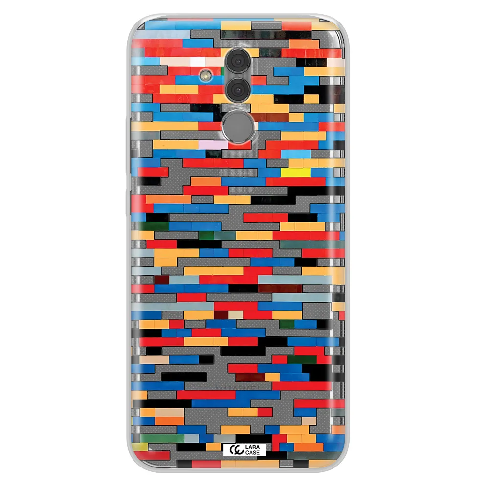 a colorful rectangular pattern on a white surface Huawei Mate 20 Lite Clear TPU Case