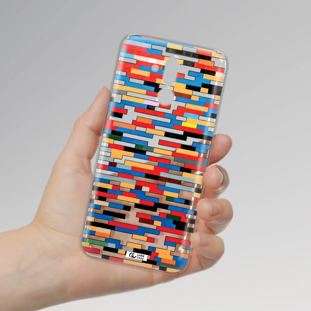 a colorful rectangular pattern on a white surface Huawei Mate 20 Lite Clear TPU Case