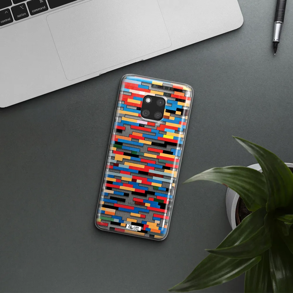 a colorful rectangular pattern on a white surface Huawei Mate 20 Pro Clear TPU Case