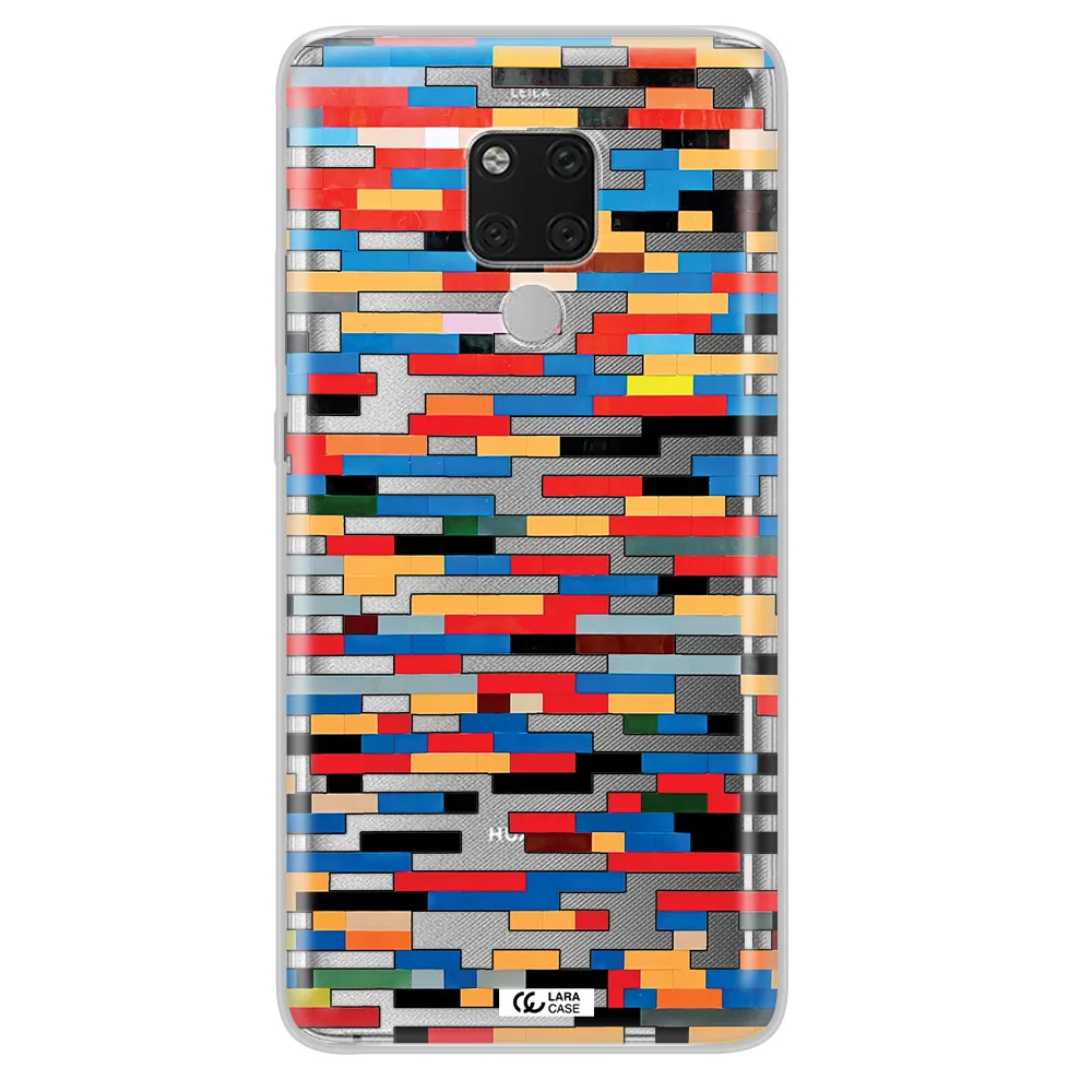 a colorful rectangular pattern on a white surface Huawei Mate 20X Clear TPU Case