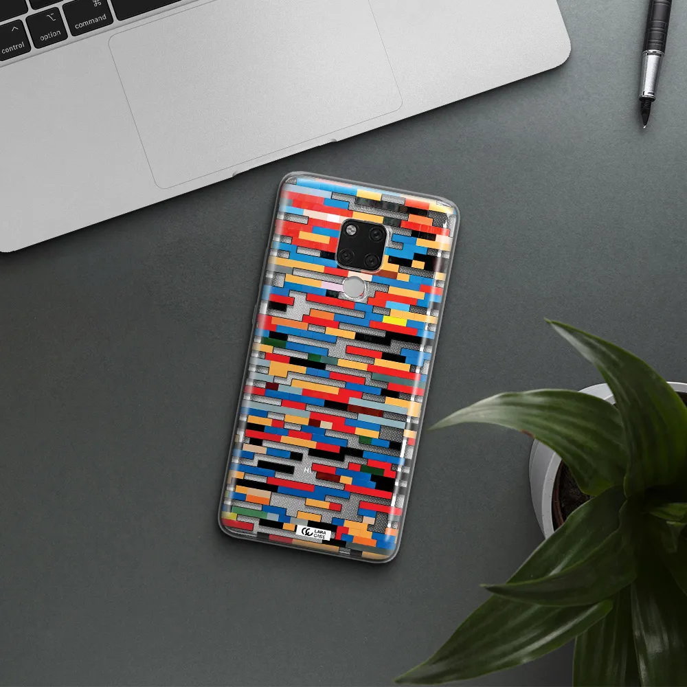 a colorful rectangular pattern on a white surface Huawei Mate 20X Clear TPU Case