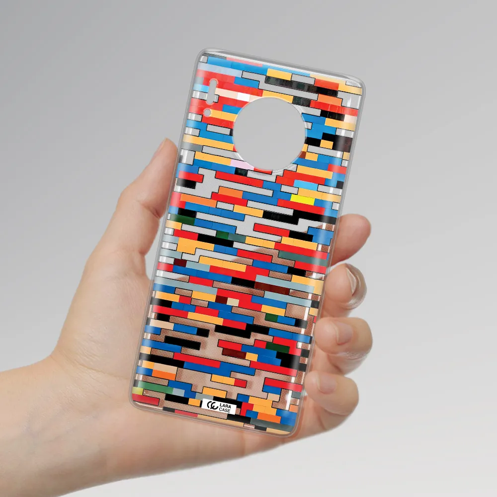 a colorful rectangular pattern on a white surface Huawei Mate 30 Pro Clear TPU Case