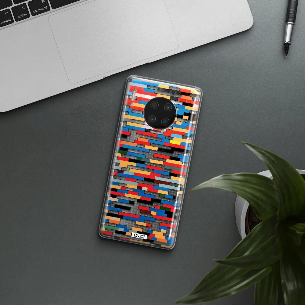 a colorful rectangular pattern on a white surface Huawei Mate 30 Pro Clear TPU Case