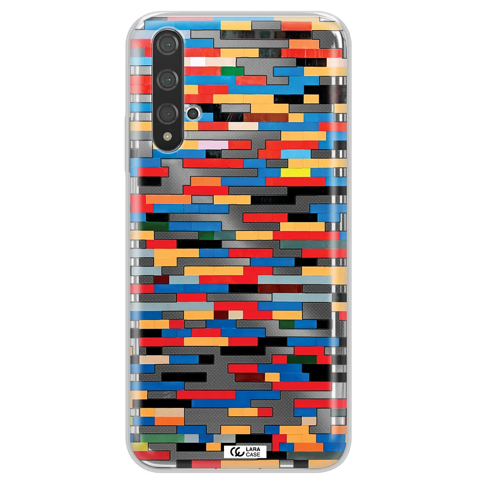 a colorful rectangular pattern on a white surface Huawei Nova 5t Clear TPU Case