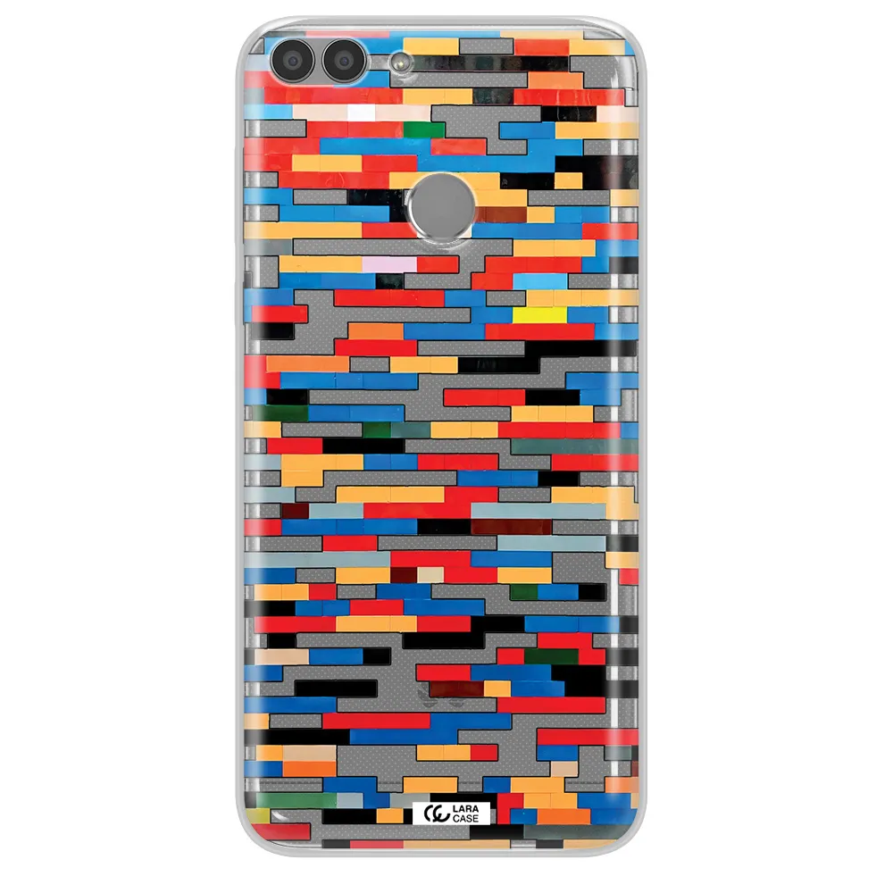 a colorful rectangular pattern on a white surface Huawei P Smart 2017 Clear TPU Case