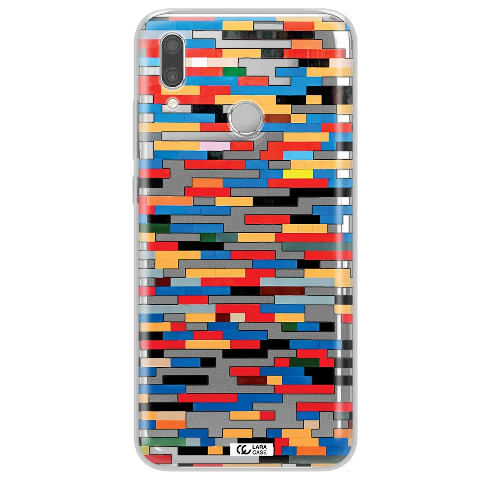 a colorful rectangular pattern on a white surface Huawei P Smart 2019 Clear TPU Case