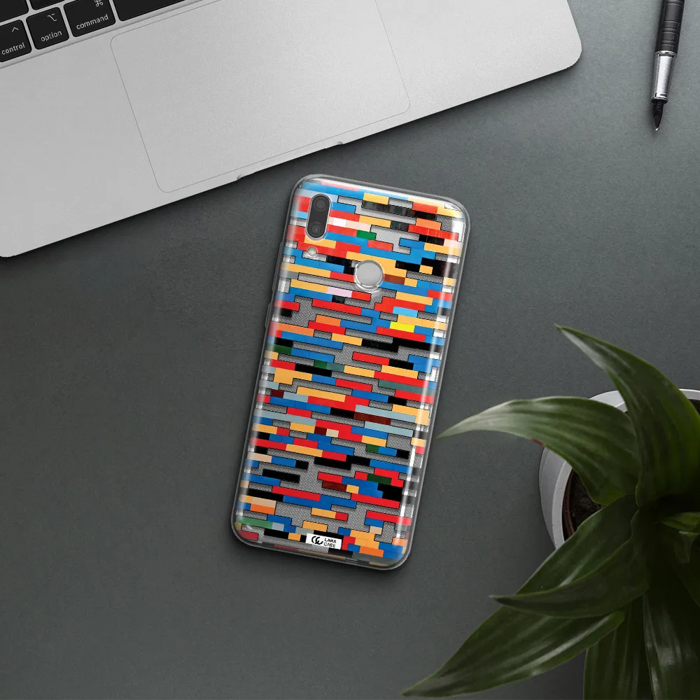 a colorful rectangular pattern on a white surface Huawei P Smart 2019 Clear TPU Case
