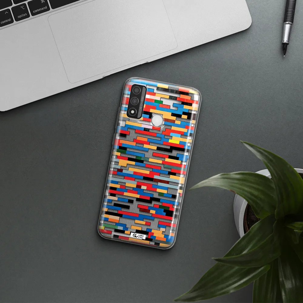 a colorful rectangular pattern on a white surface Huawei P Smart 2020 Clear TPU Case